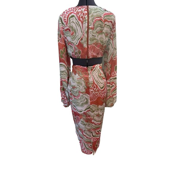 NWT Andrea Iyamah Behati Cropped Top & Wrap Midi Skirt Set Coral ‎ Size S - Picture 6 of 14